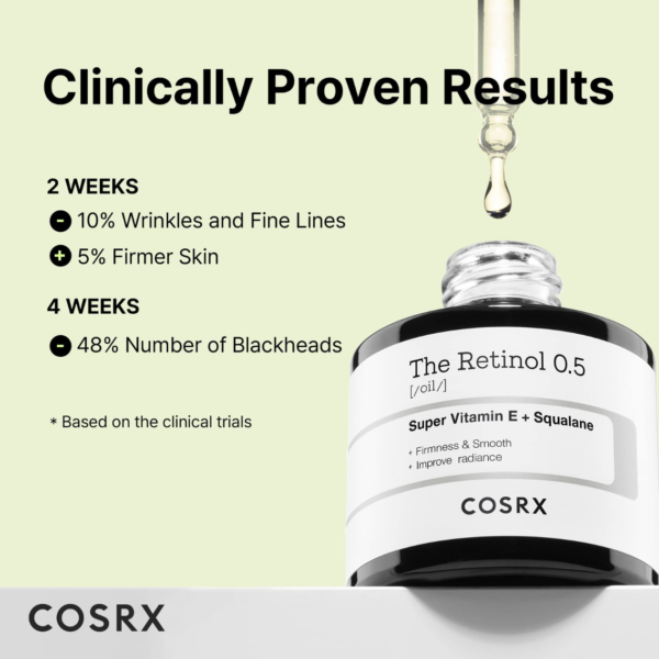 COSRX The Retinol 0.5 Oil veido aliejus su retinoliu 20 ml