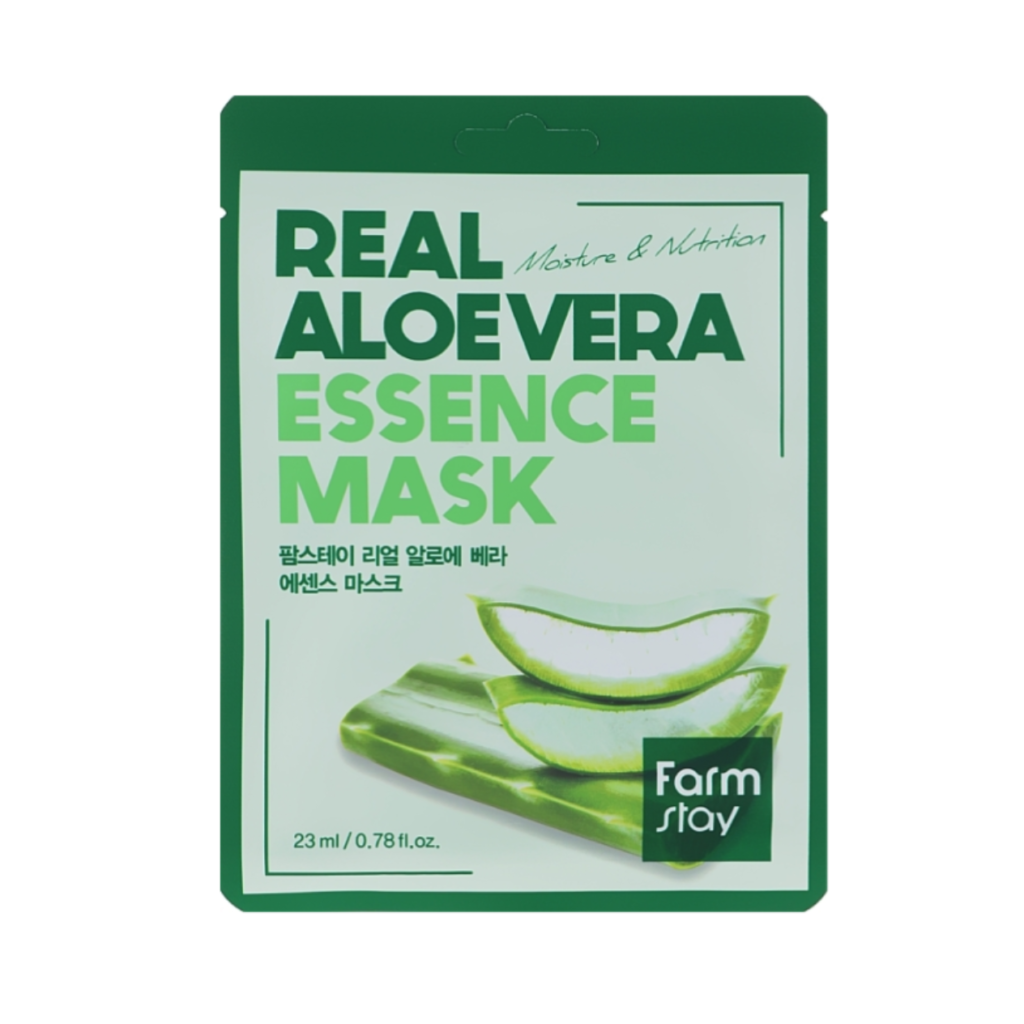 FARMSTAY REAL ALOE VERA ESSENCE MASK lakštinė veido kaukė, 23ml